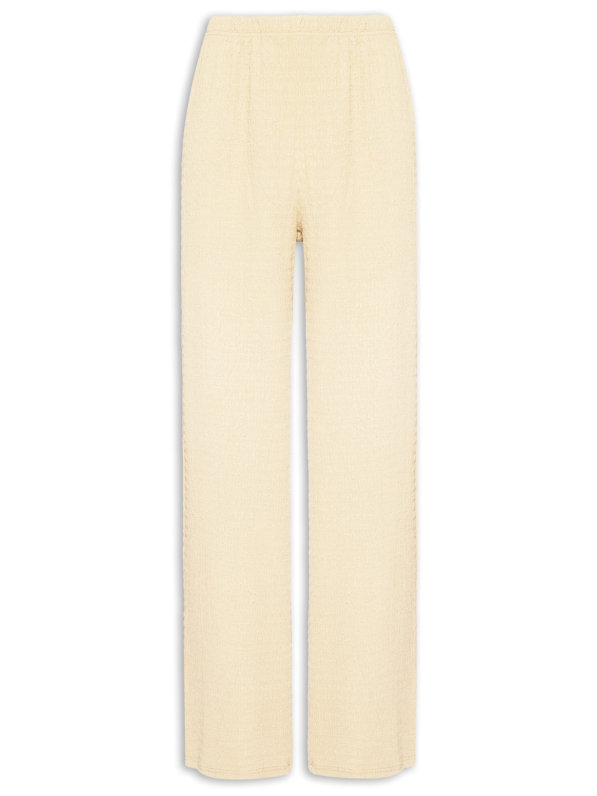 Calça Feminina Reta Texturizada - Amarelo