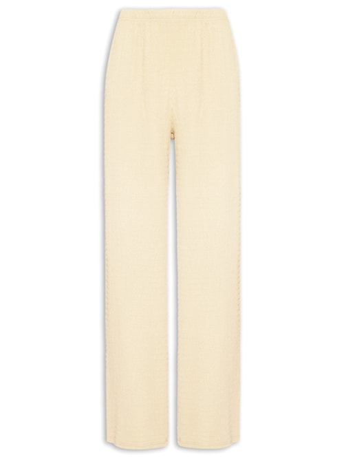 Calça Feminina Reta Texturizada - Amarelo