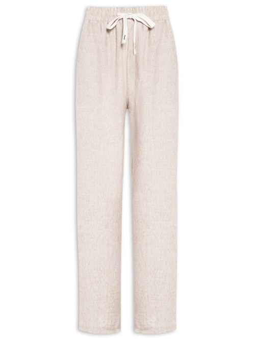 Calça Feminina Reta Texturizada - Bege