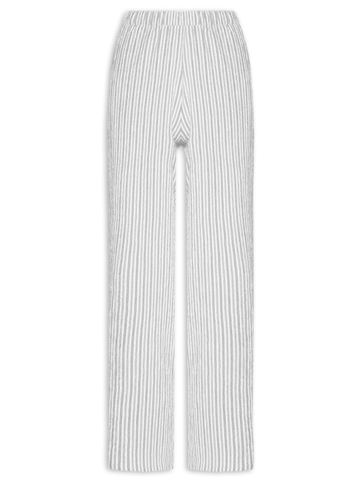 Calça Feminina Reta Texturizada - Branco