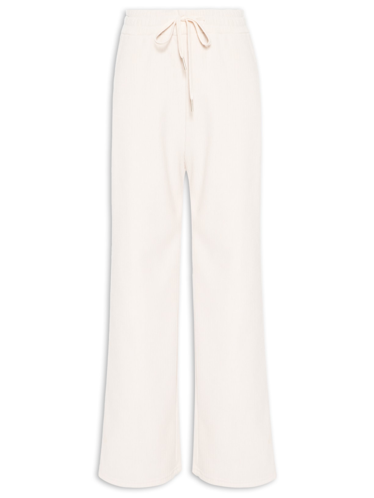 Calça Feminina Reta Texturizada - Off White