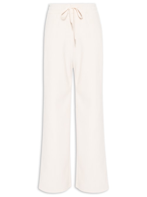 Calça Feminina Reta Texturizada - Off White