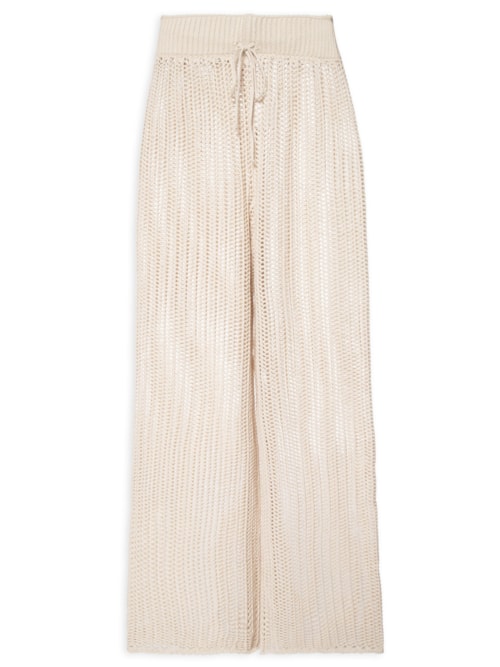 Calça Feminina Reta Tricot - Bege