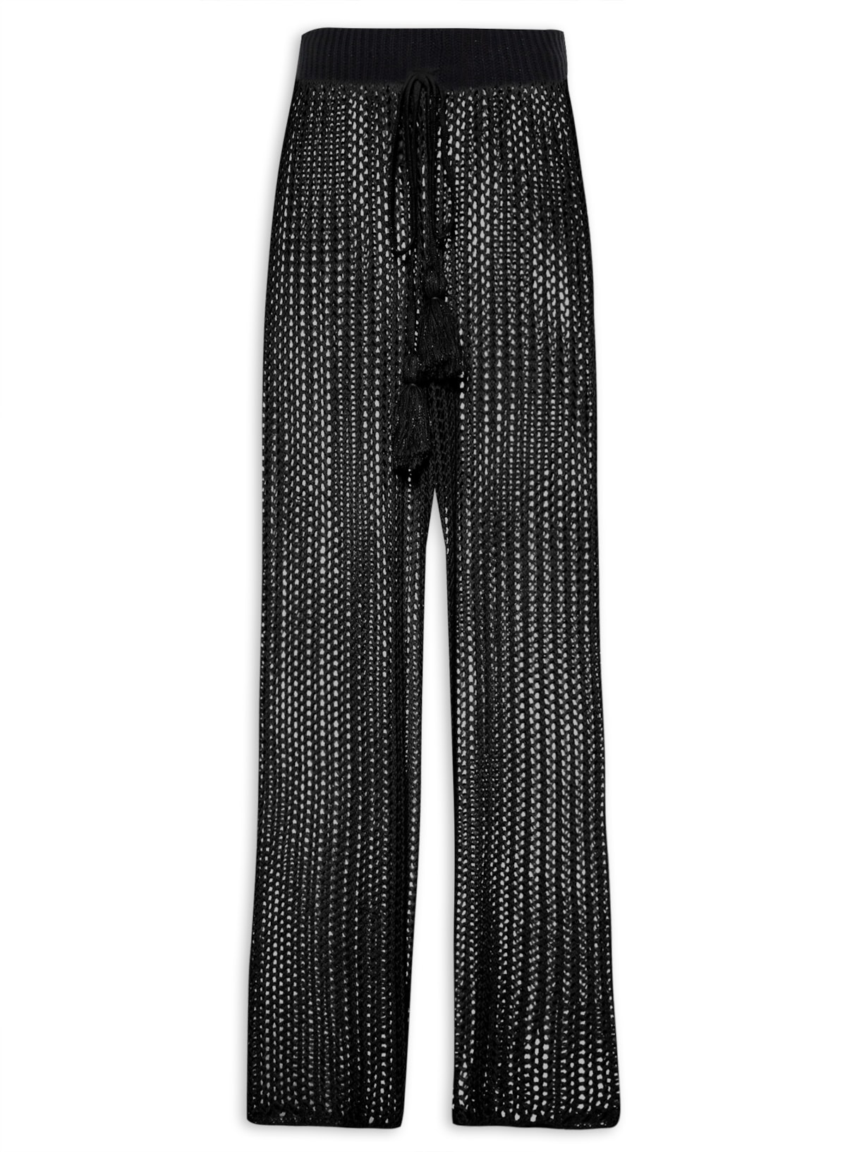 Calça Feminina Reta Tricot - Preto