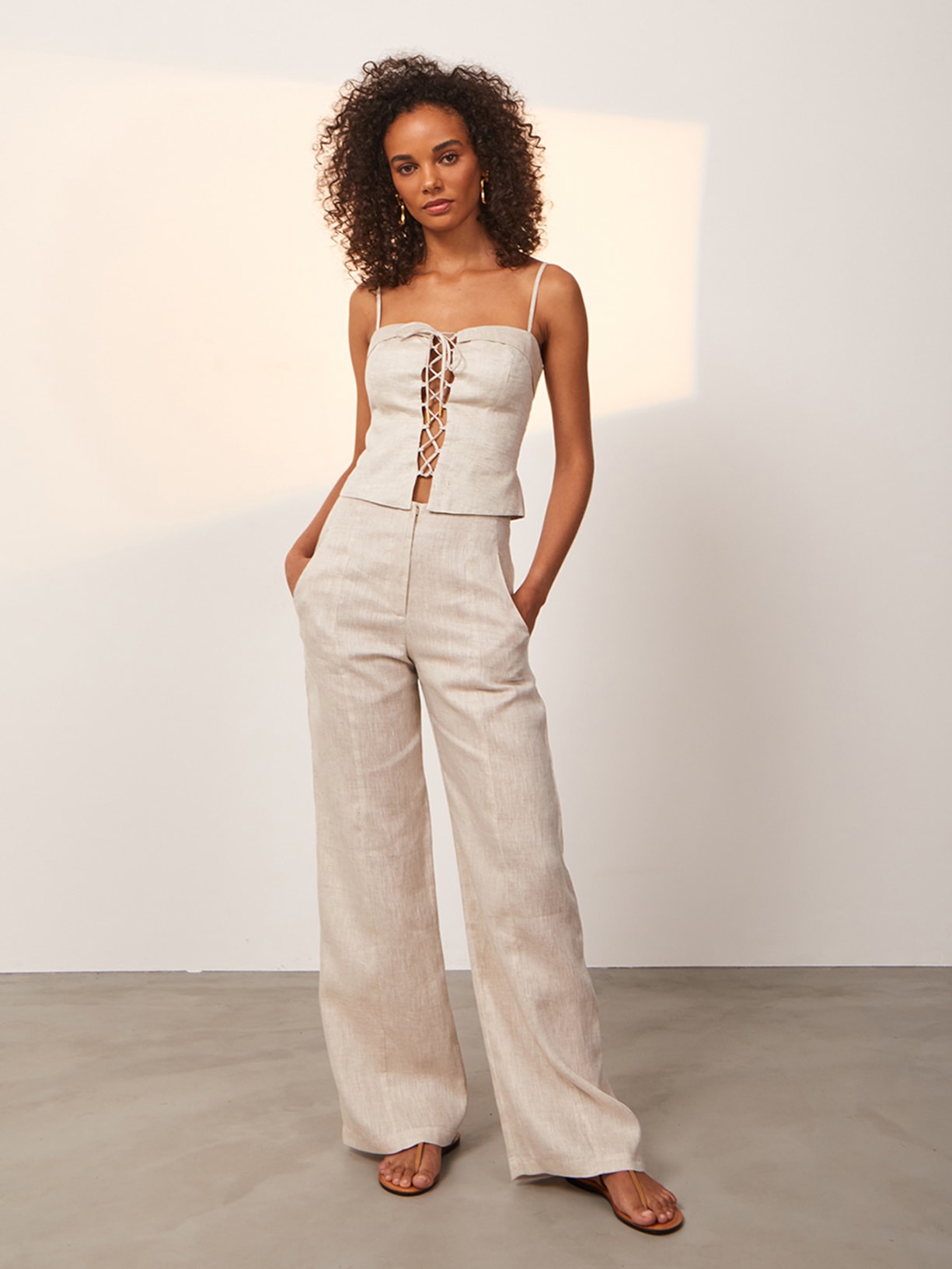 Calça Feminina Reta Whitney - Bege