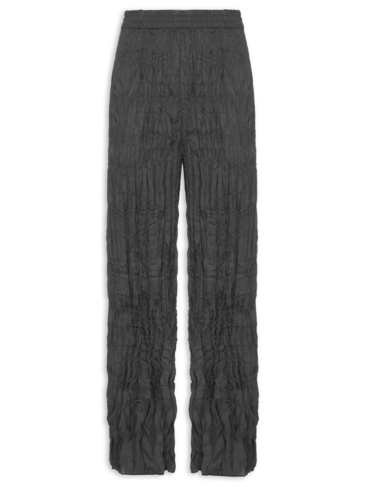 Calça Feminina Reta Wrinkle Satin - Preto