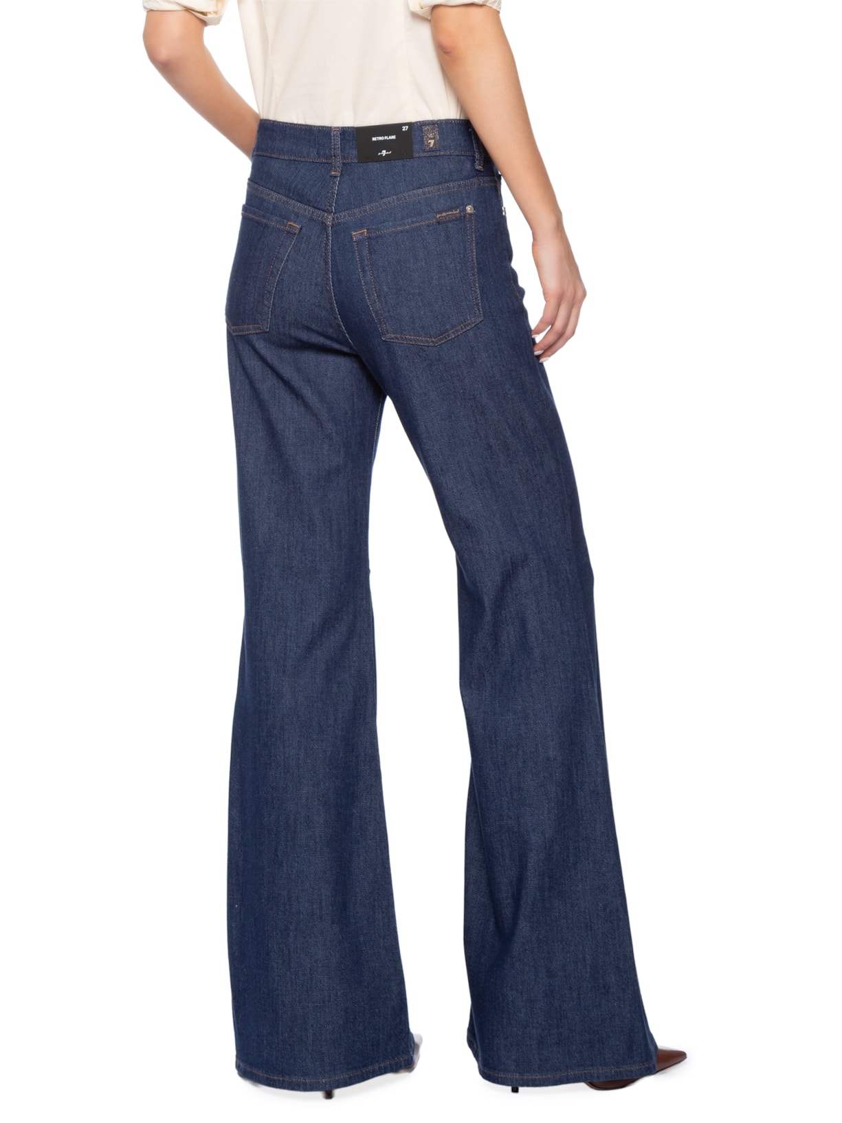 Calça Feminina Retrô Flare Halona Azul 7 For All Mankind