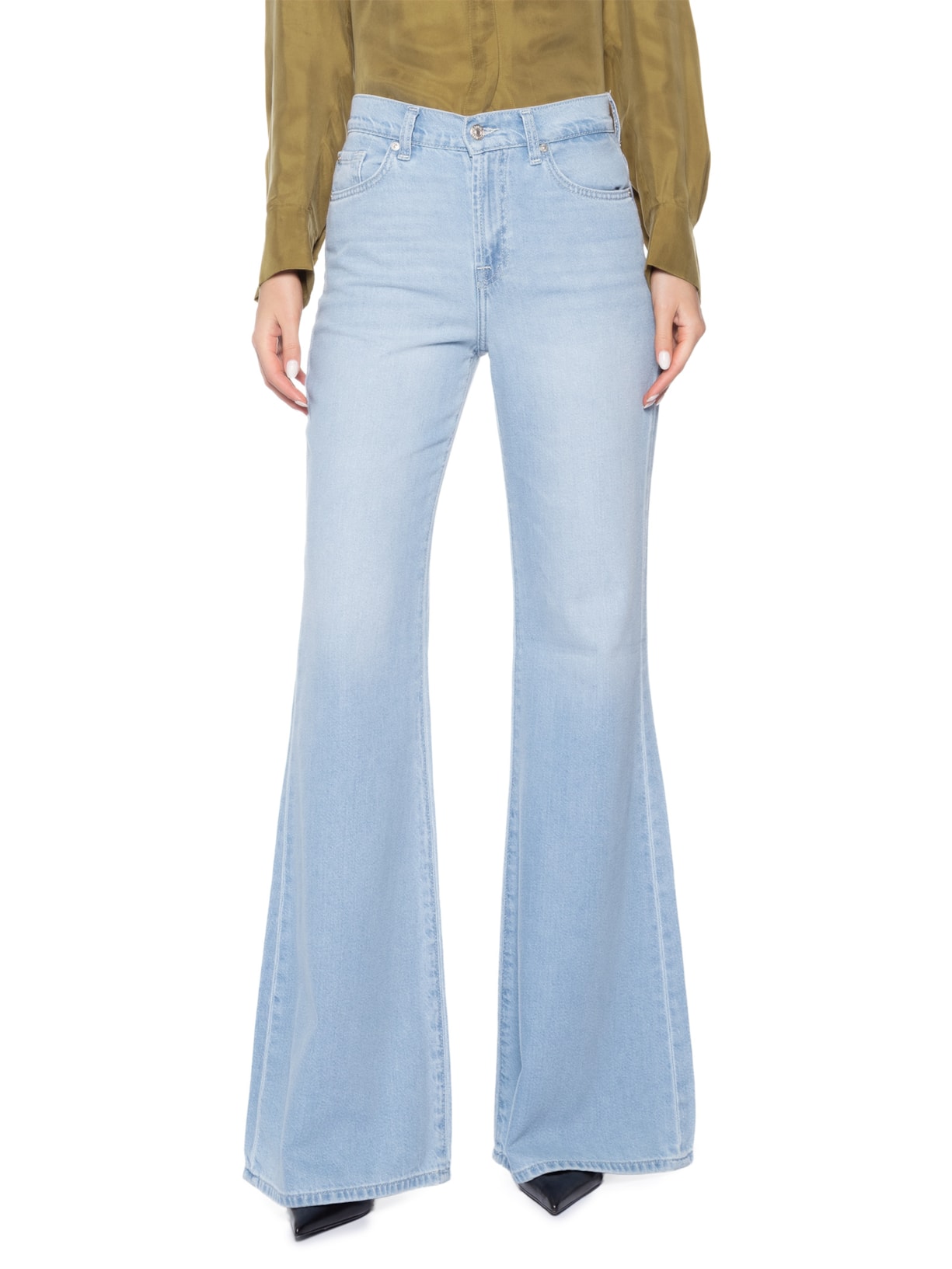 Calça Feminina Retro Flare Hana Azul 7 For All Mankind