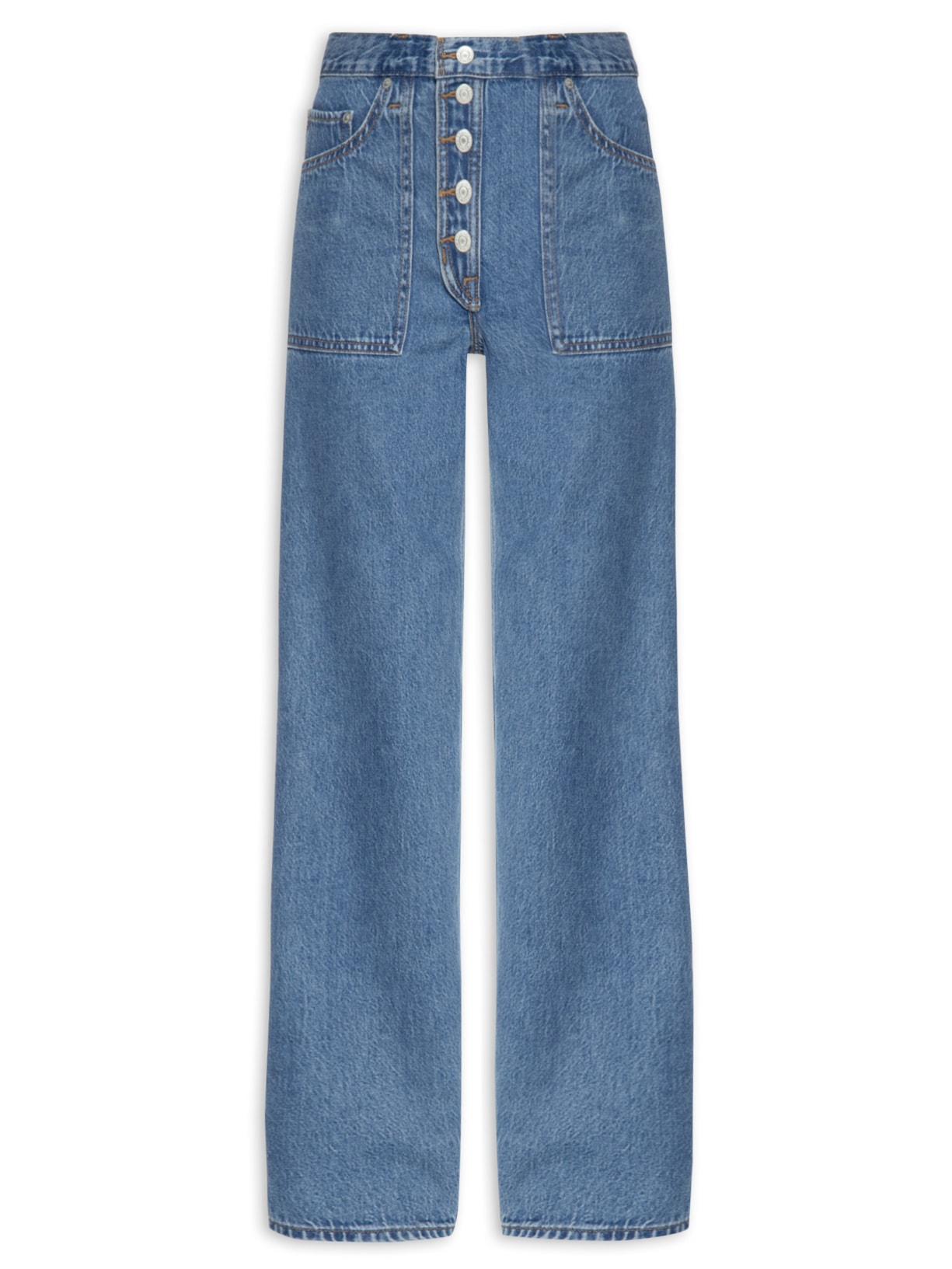 Calça Feminina Reversible Baggy Dad - Azul