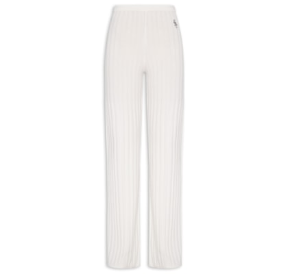 Calça Feminina Ribbed Trousers - Off White