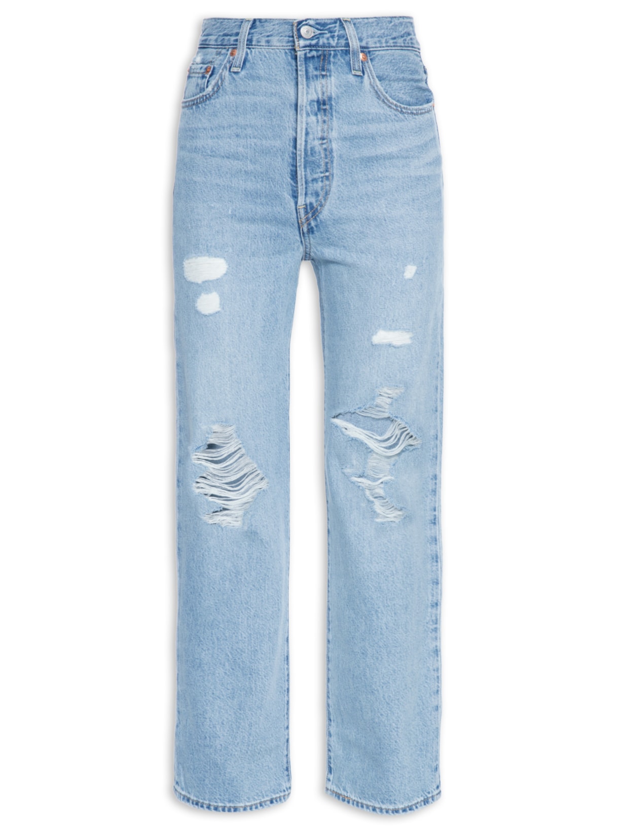 Calça Feminina Ribcage Straight Ankle - Azul