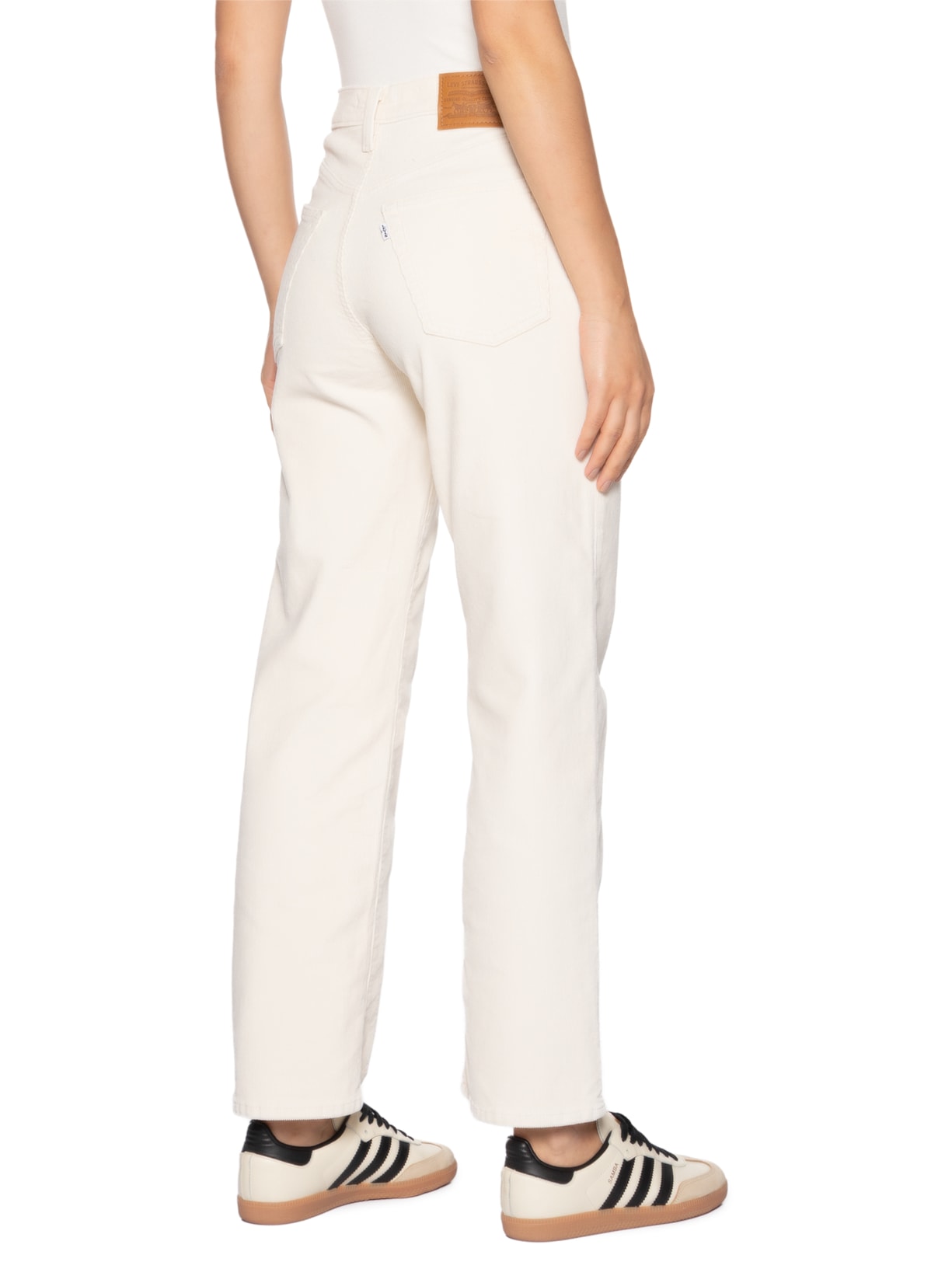 Calça Feminina Ribcage Straight Ankle Zip Nd Branco Levi's