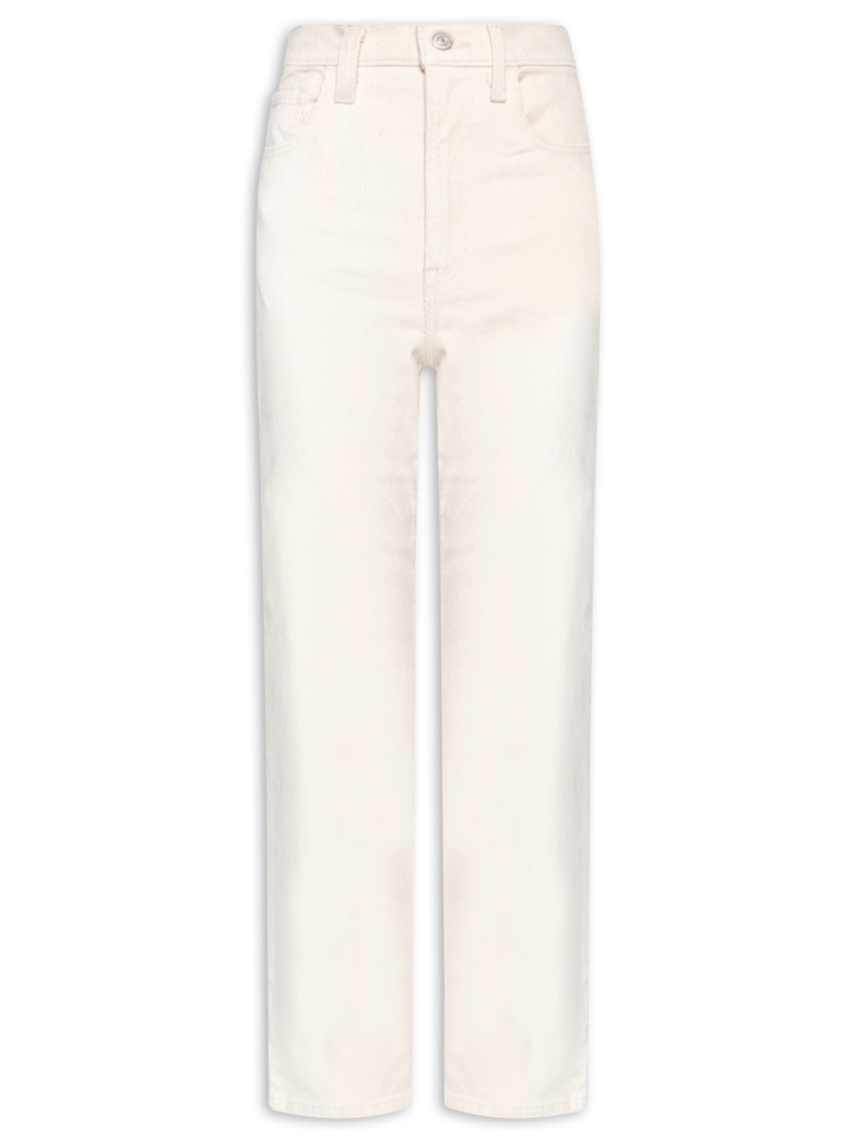 Calça Feminina Ribcage Straight Ankle Zip Nd Branco Levi's