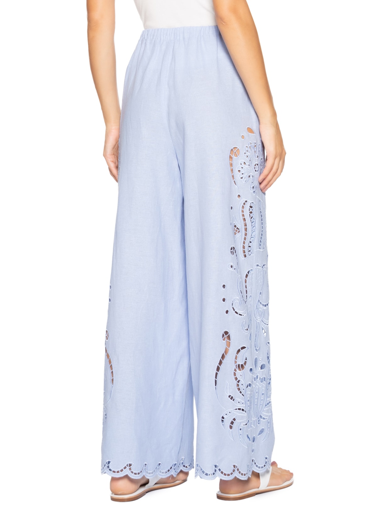 Calça Feminina Richelieu Vida Marinha Azul Farm Praia