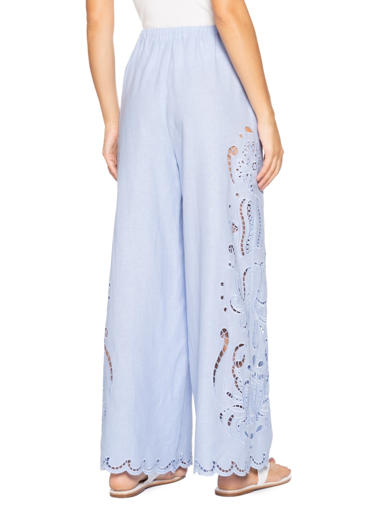 Calça Feminina Richelieu Vida Marinha Azul Farm Praia