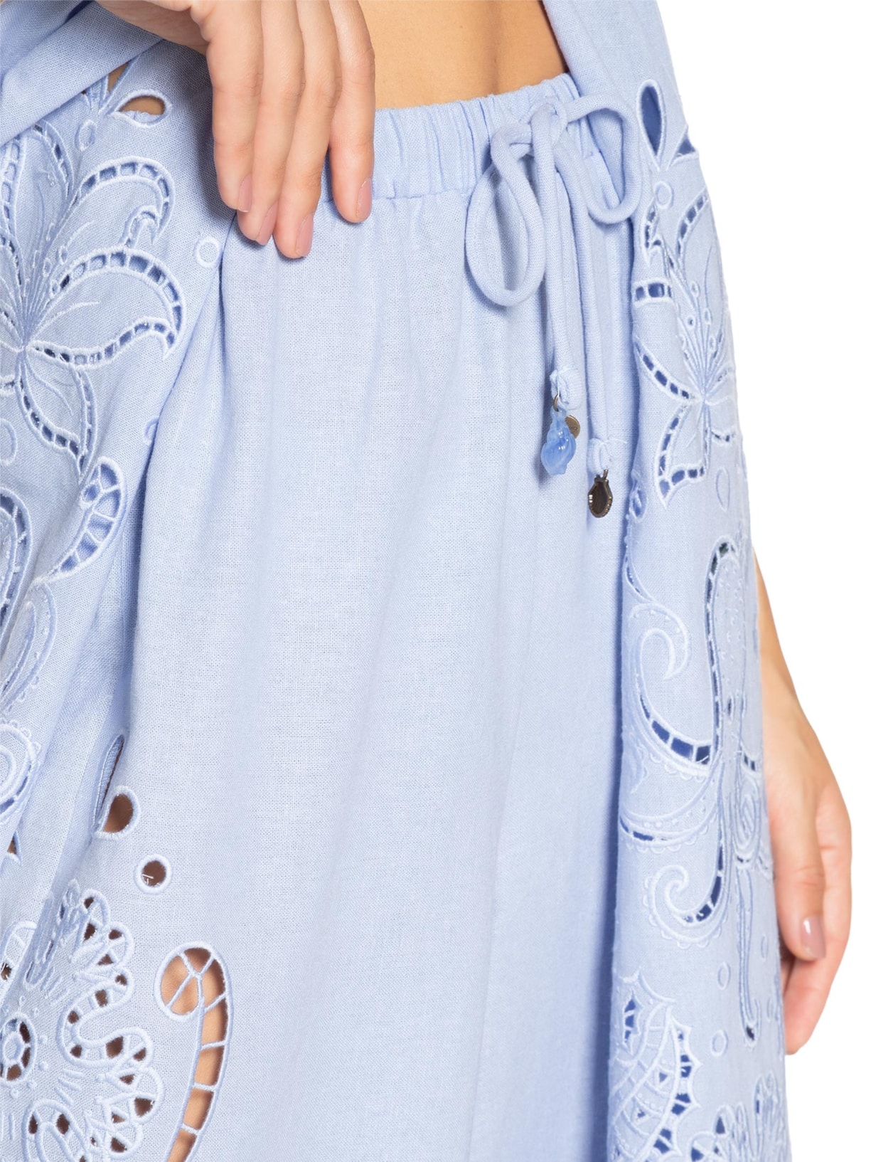 Calça Feminina Richelieu Vida Marinha Azul Farm Praia