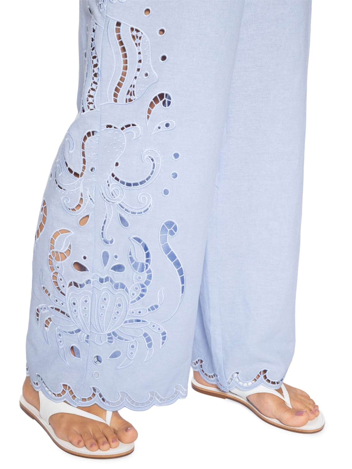 Calça Feminina Richelieu Vida Marinha Azul Farm Praia