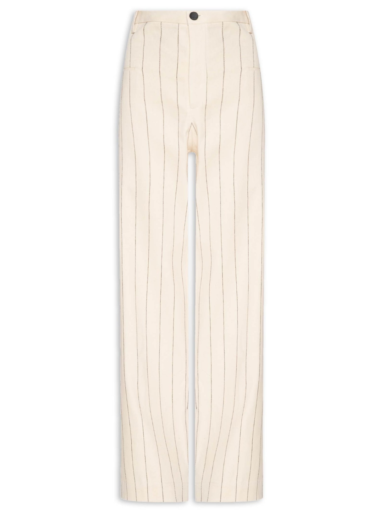 Calça Feminina Risca De Giz Pespontada Off White Coven