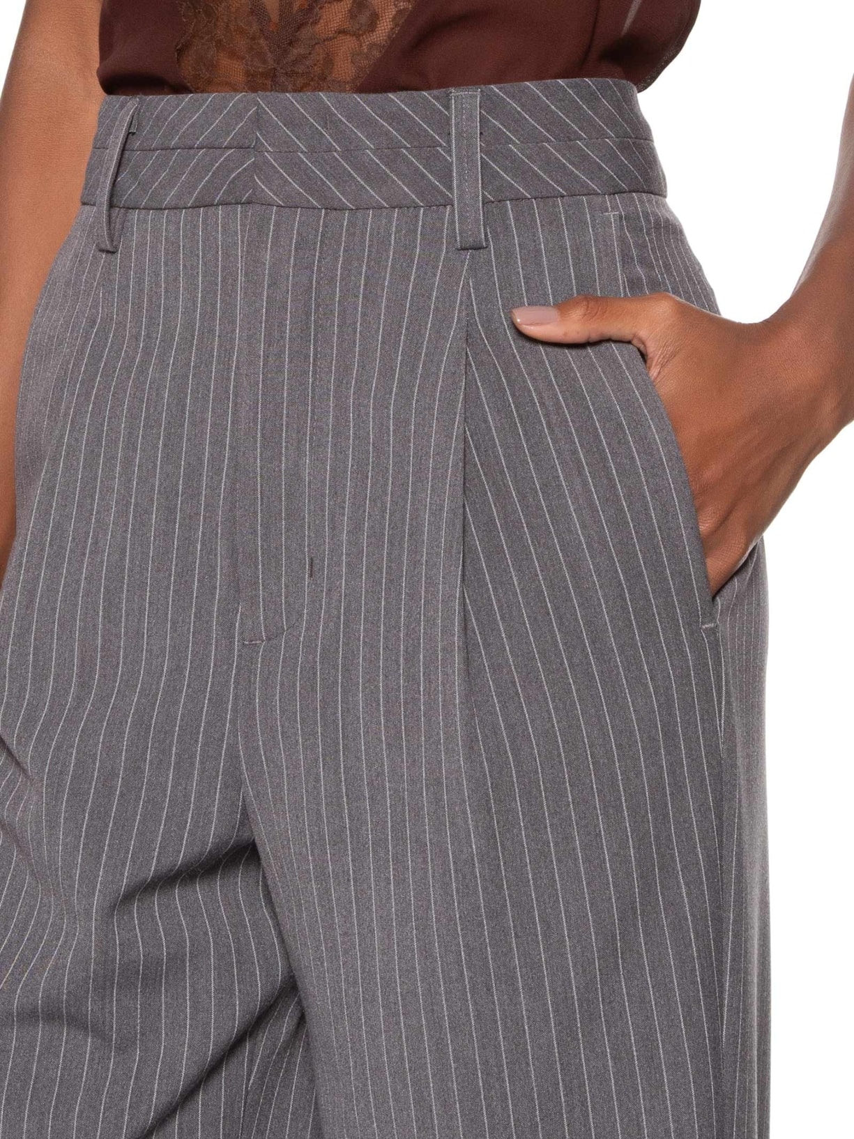 Calça Feminina Riscas Chumbo Cinza Animale