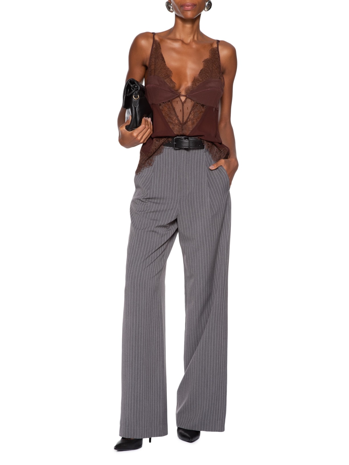 Calça Feminina Riscas Chumbo Cinza Animale