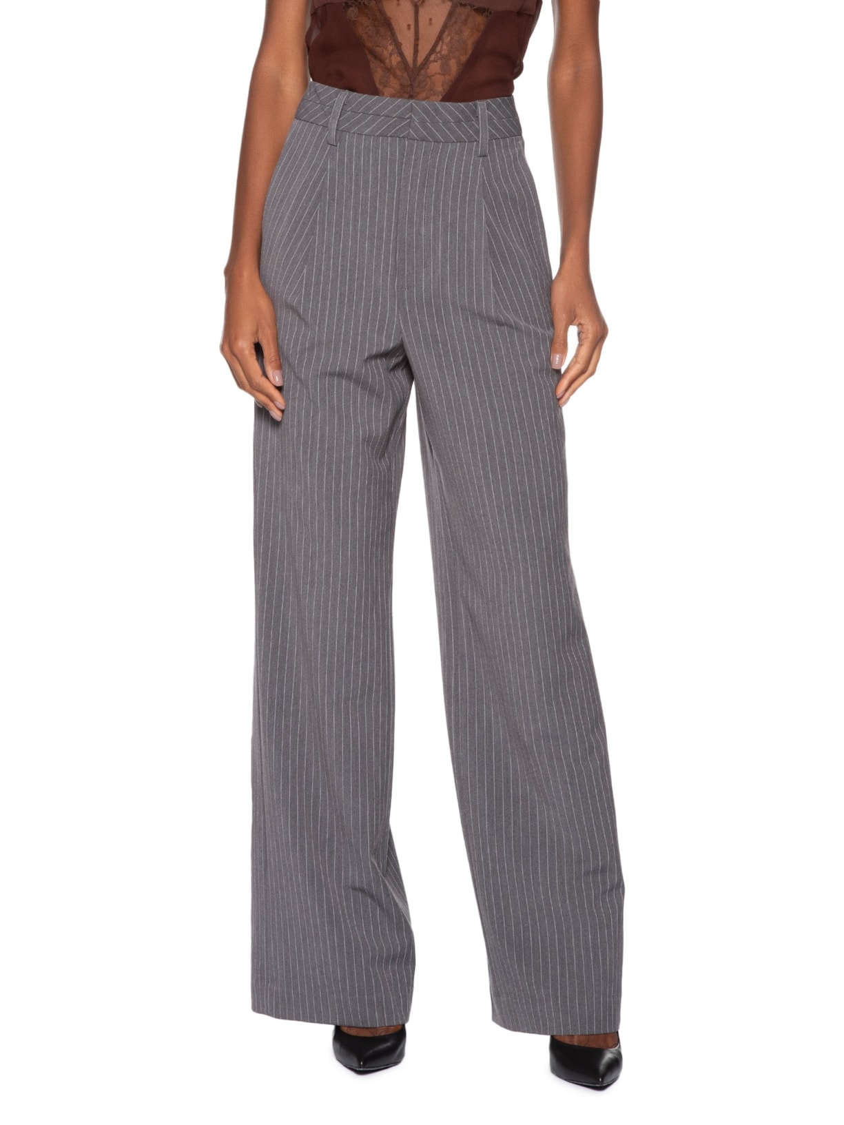 Calça Feminina Riscas Chumbo Cinza Animale