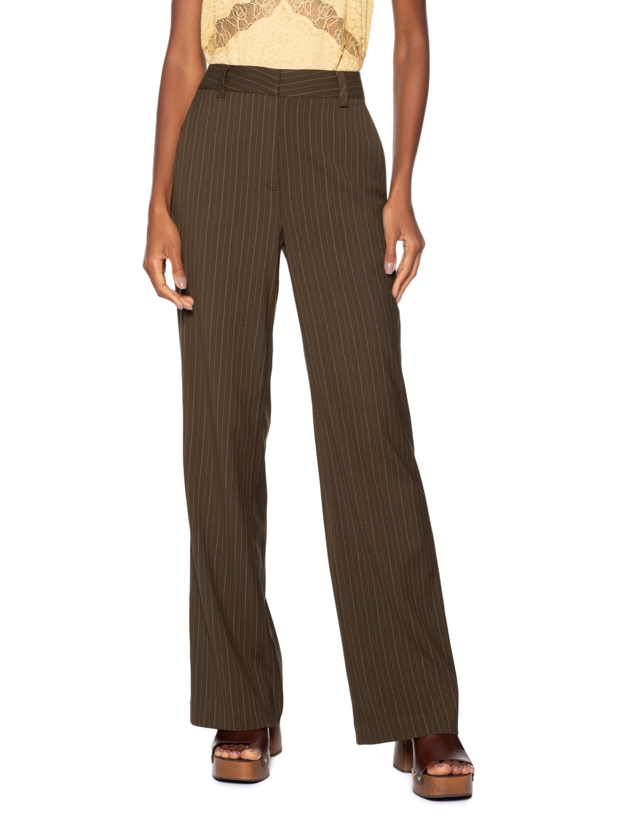 Calça Feminina Riscas Marrom Animale