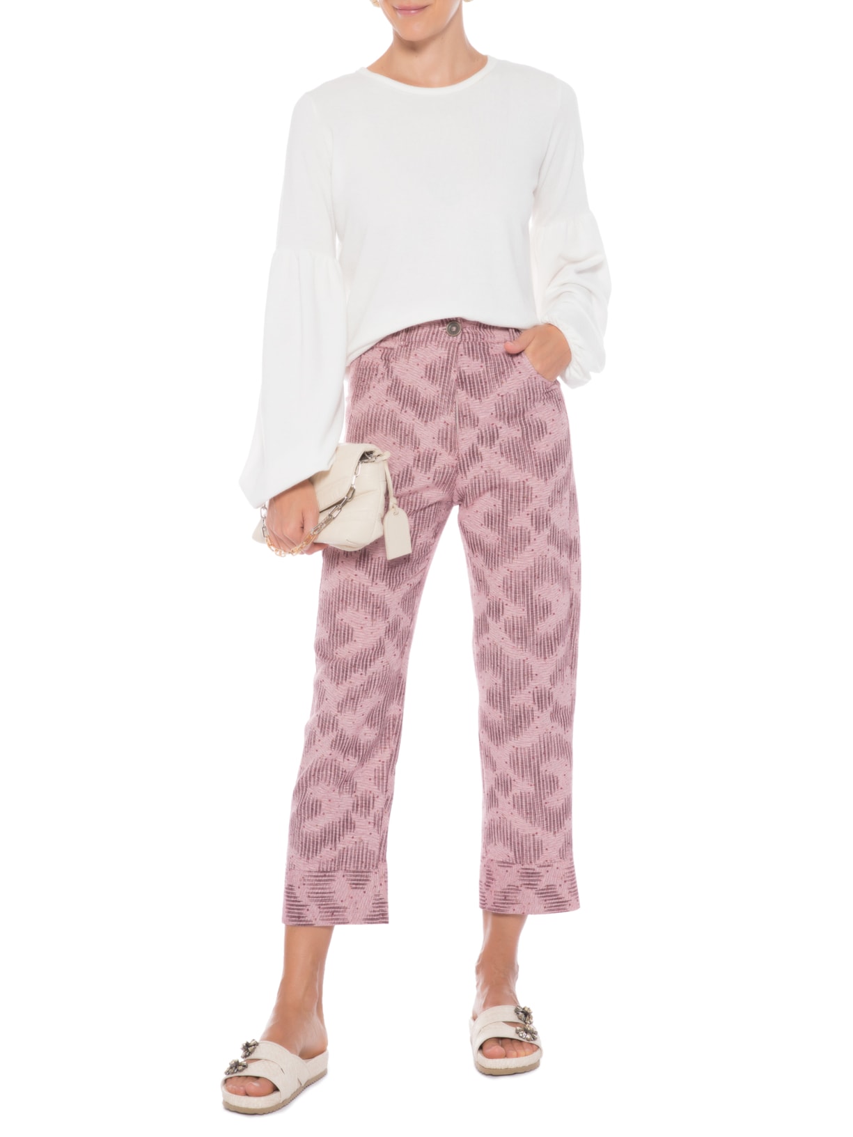 Calça Feminina Riscos Rosa Ray