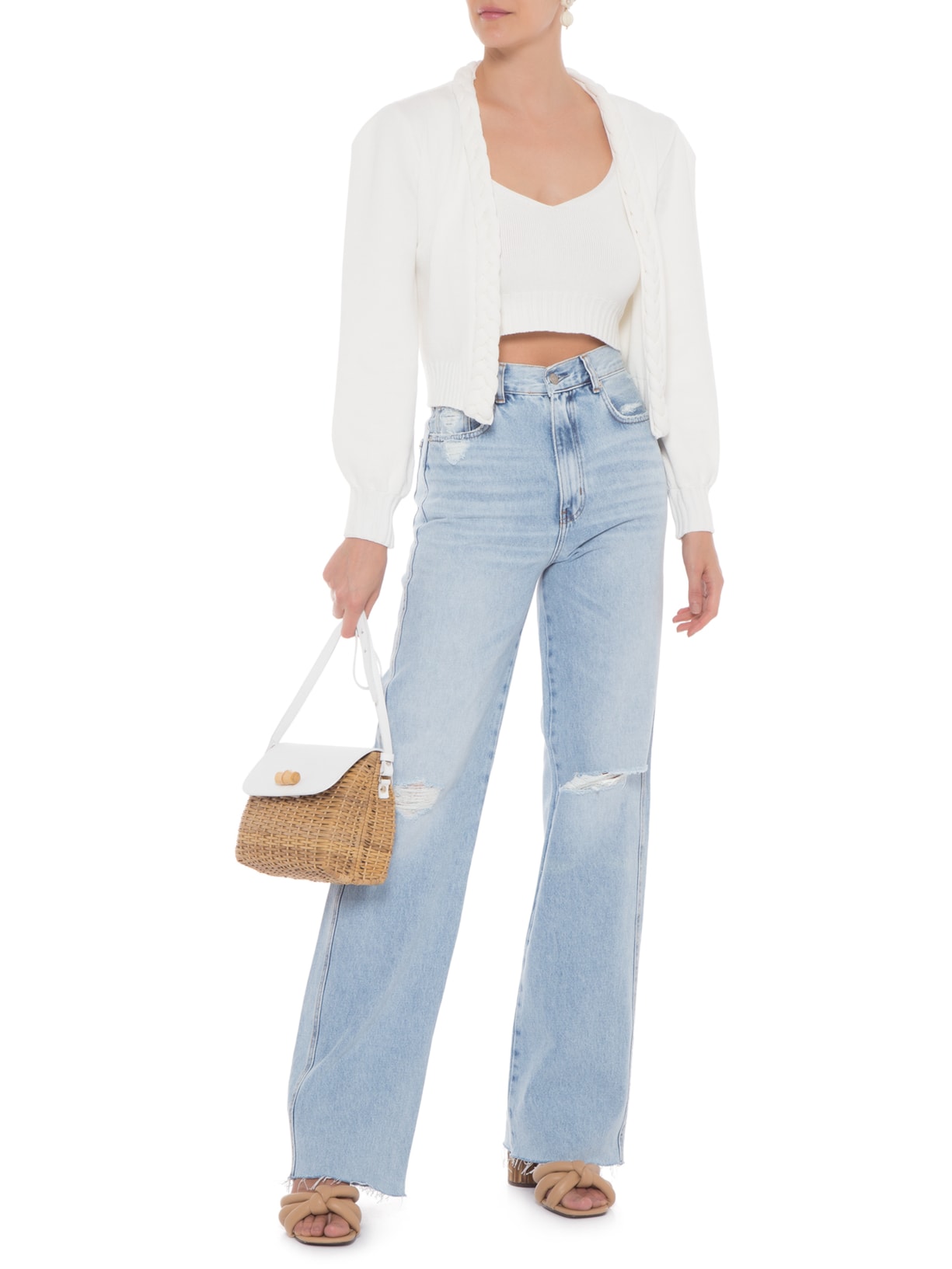 Calça Feminina Rise Straight Vintage Azul L*dnim