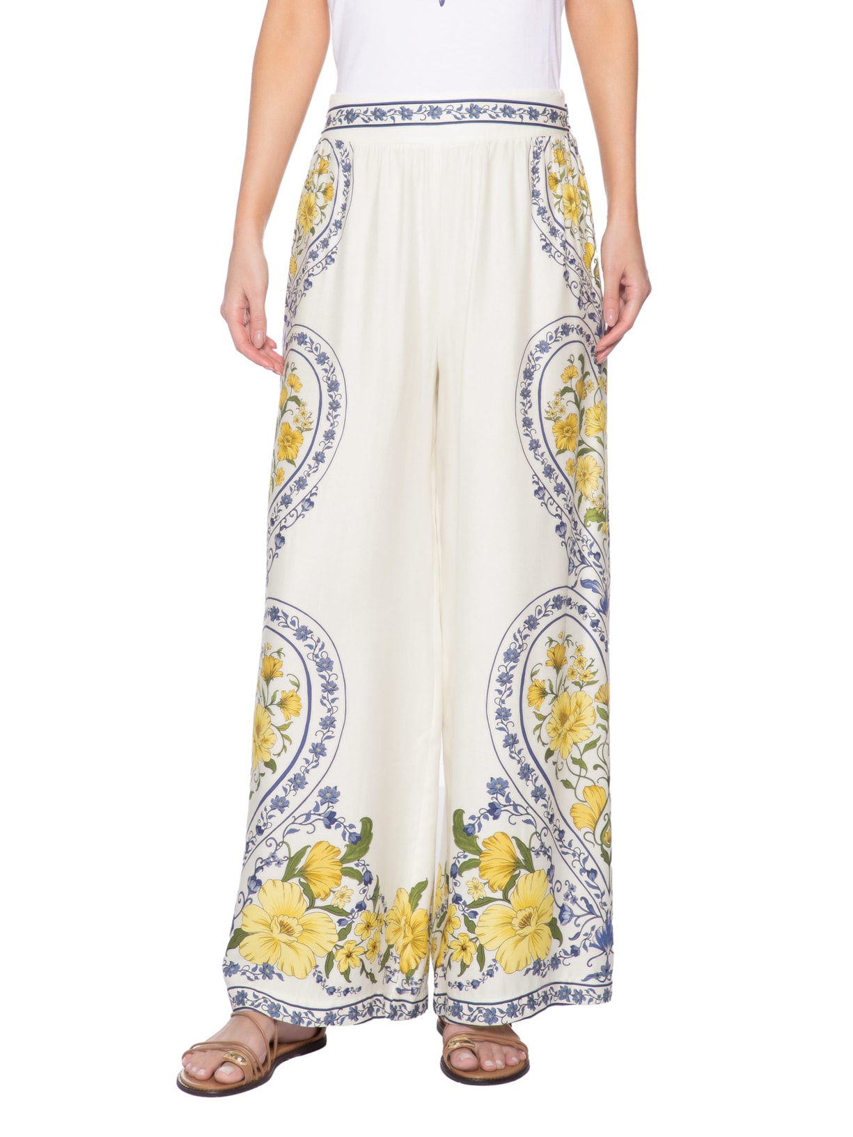 Calça Feminina Romance Boho Azul Farm
