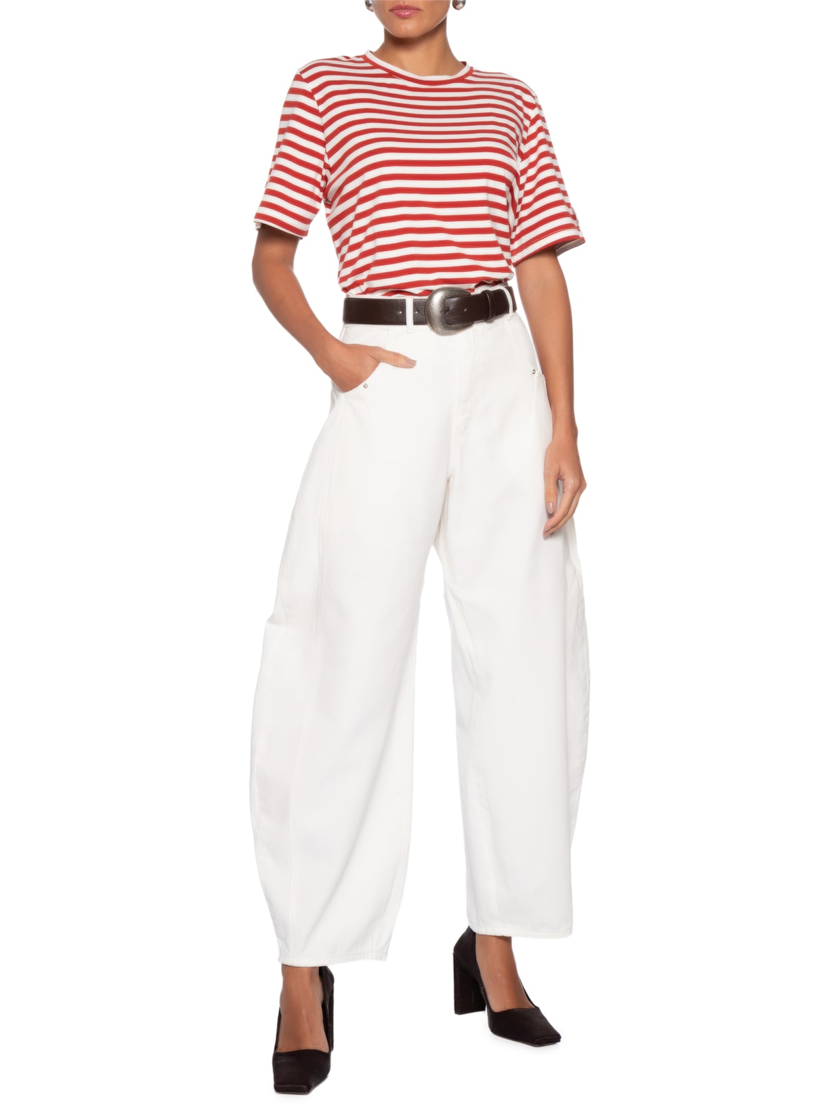 Calça Feminina Round Branco Francesca