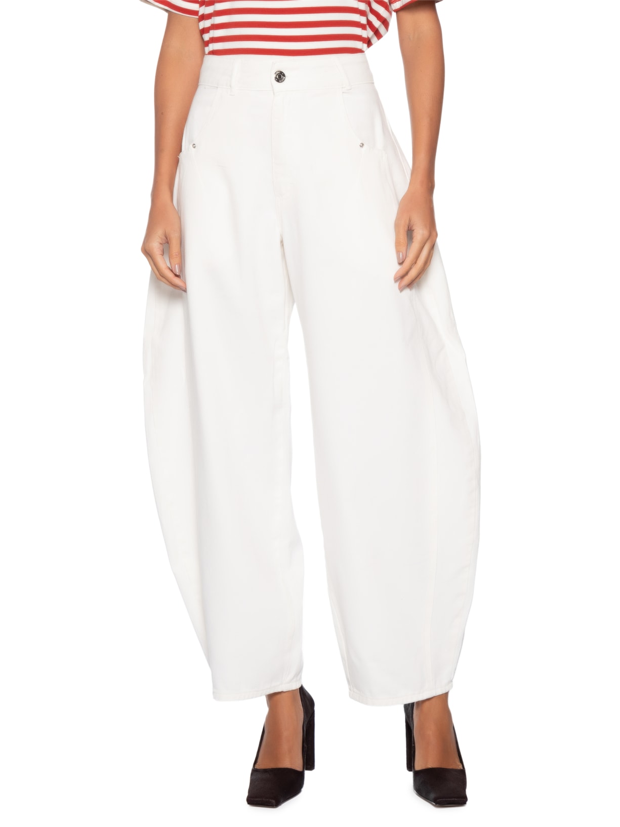 Calça Feminina Round Branco Francesca