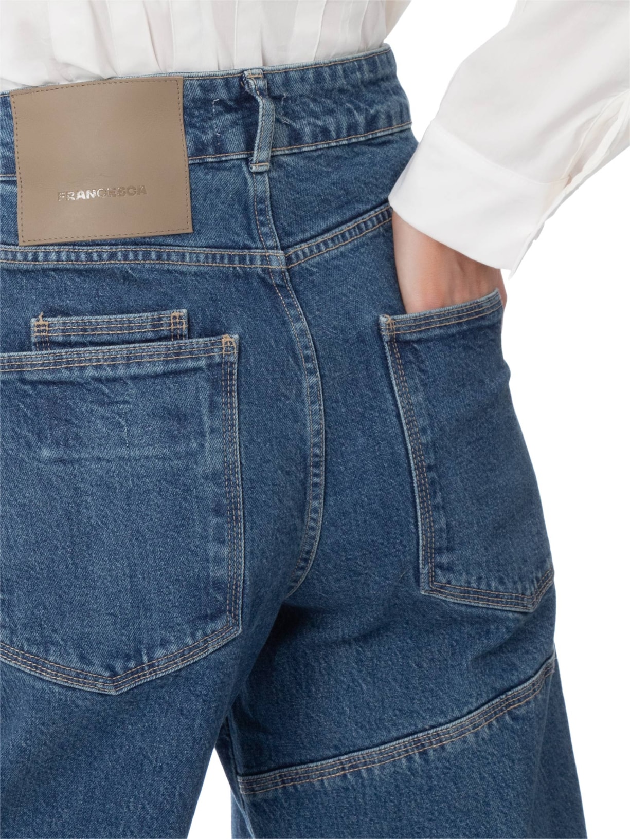 Calça Feminina Round Lavagem Média Azul Francesca