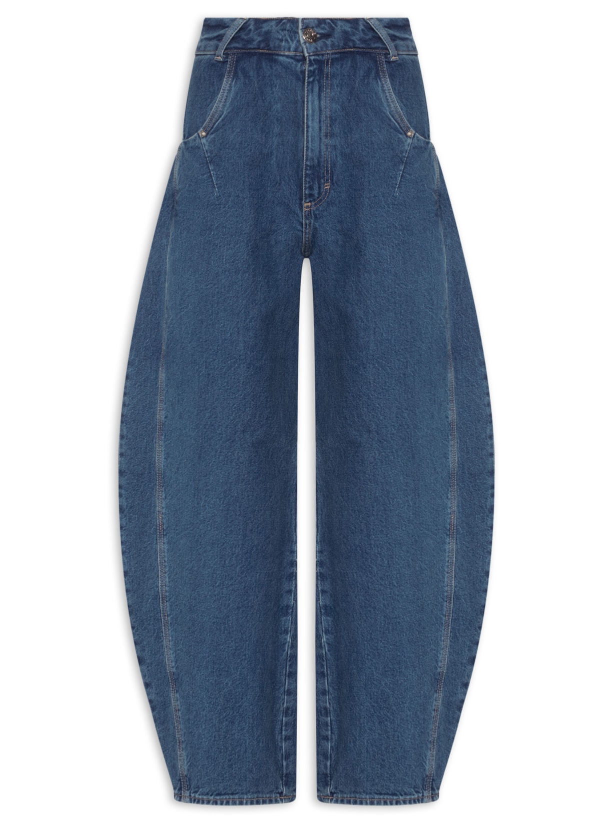 Calça Feminina Round Lavagem Média – Azul Francesca