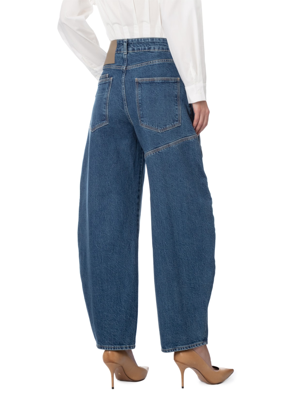 Calça Feminina Round Lavagem Média – Azul Francesca