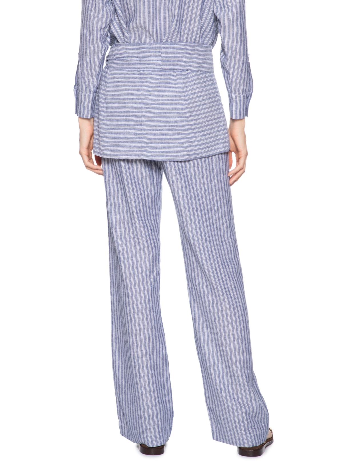 Calça Feminina Saia Mix De Listras Azul Maria Filó