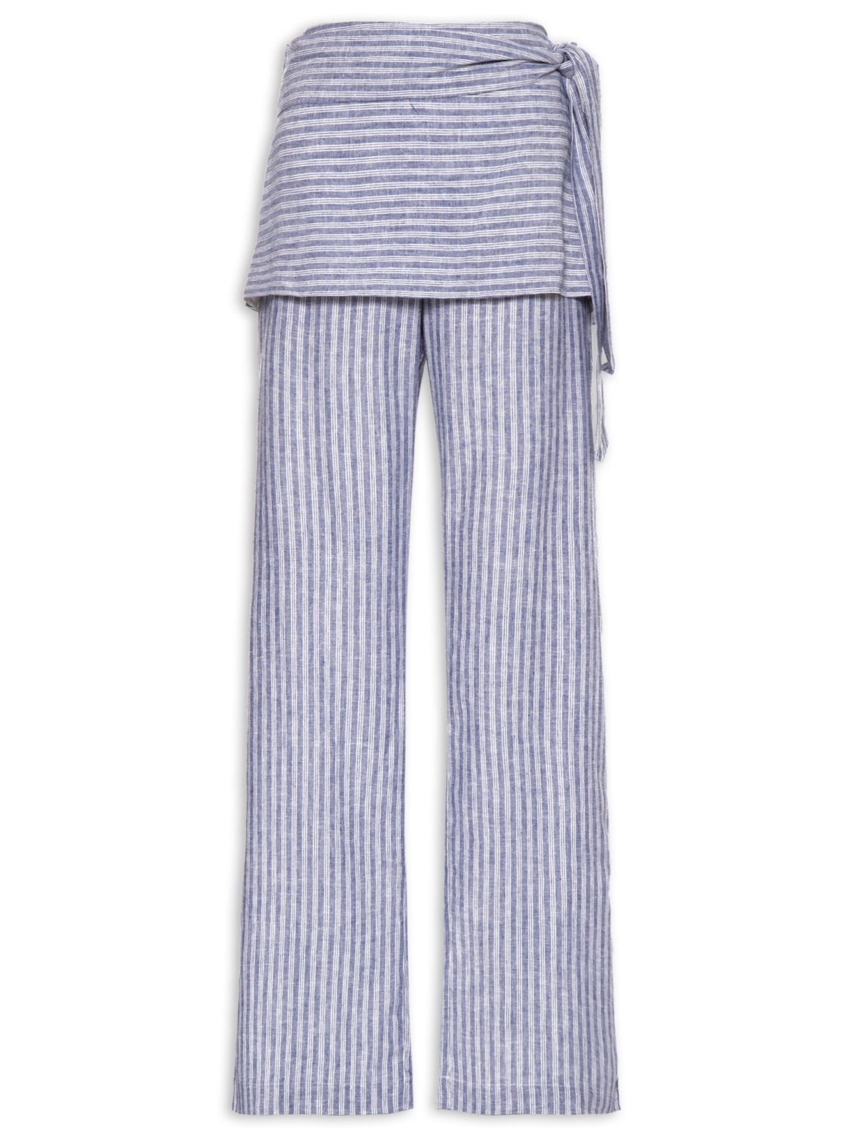 Calça Feminina Saia Mix De Listras - Azul