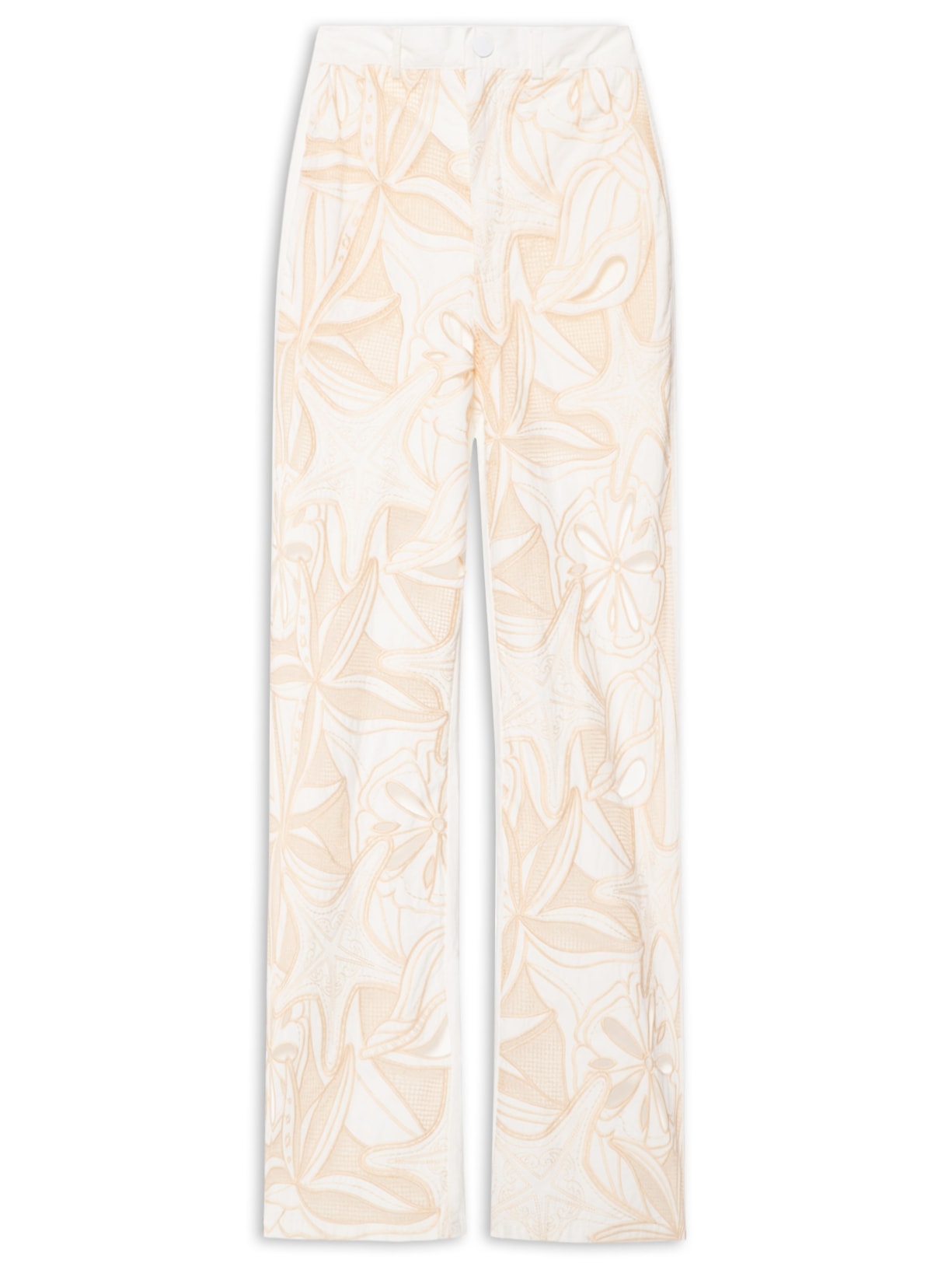 Calça Feminina Sarja Artesanal Richelieu - Off White