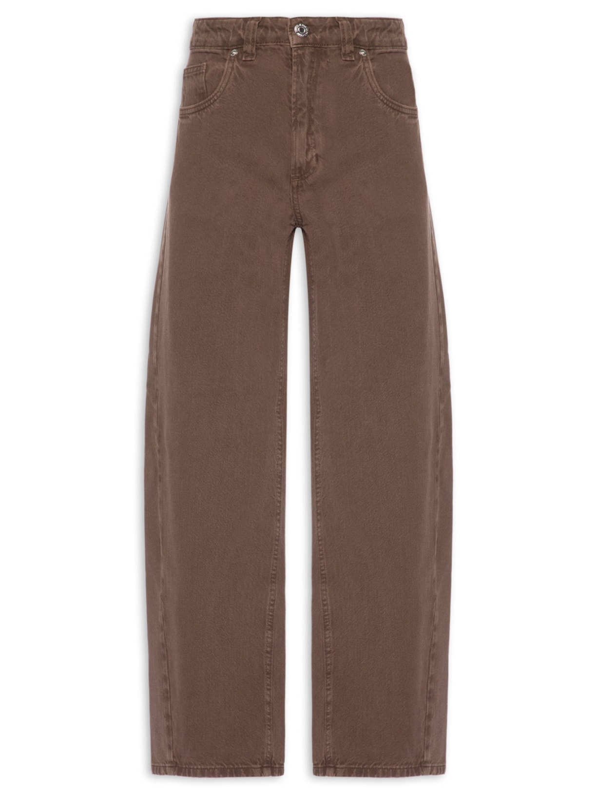 Calça Feminina Sarja Baggy Barcelona New Basic Marrom Animale Jeans