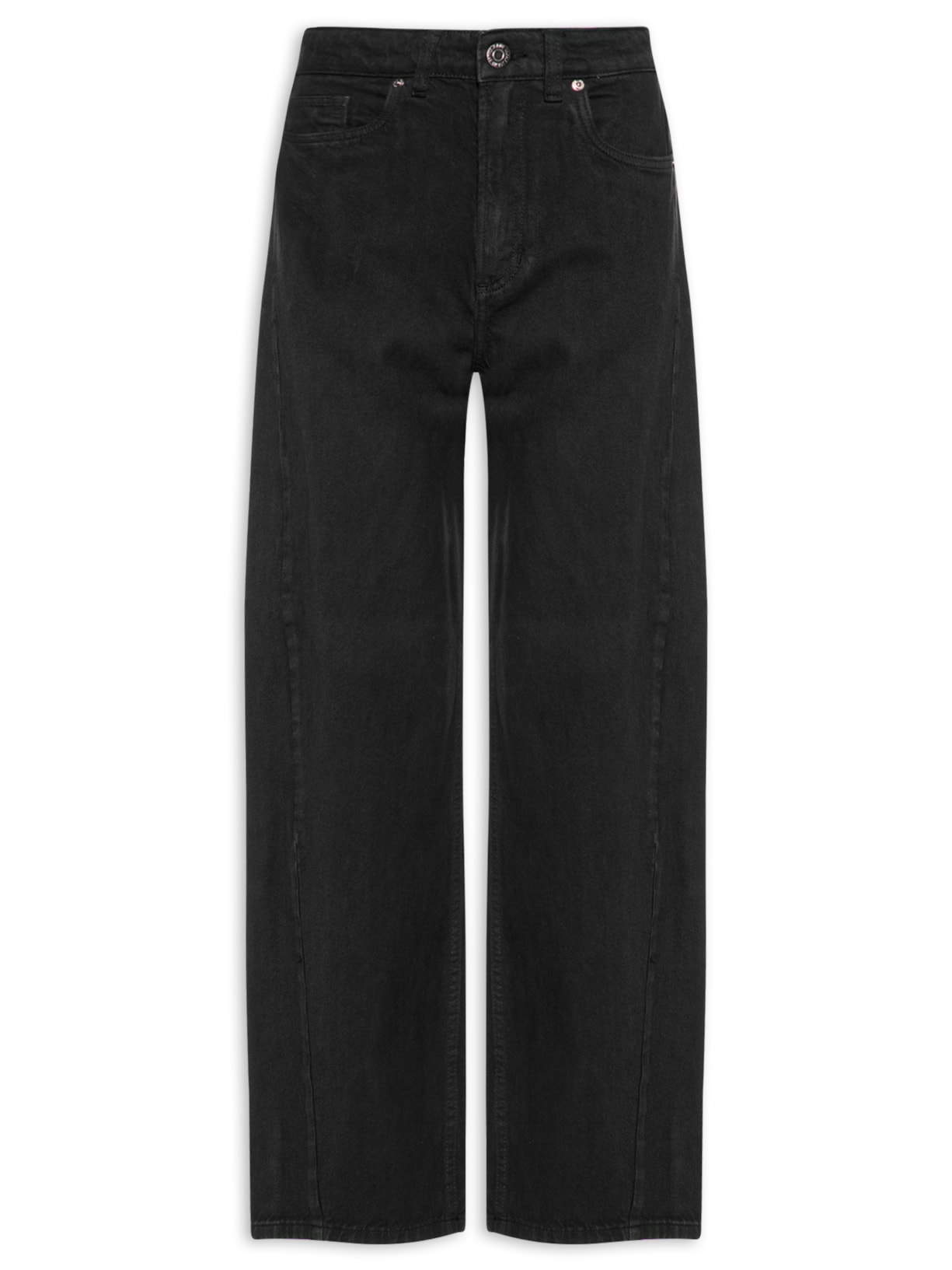 Calça Feminina Sarja Baggy Barcelona New Basic Preto Animale Jeans