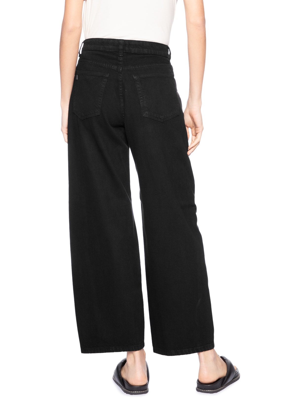 Calça Feminina Sarja Baggy Barcelona New Basic Preto Animale Jeans
