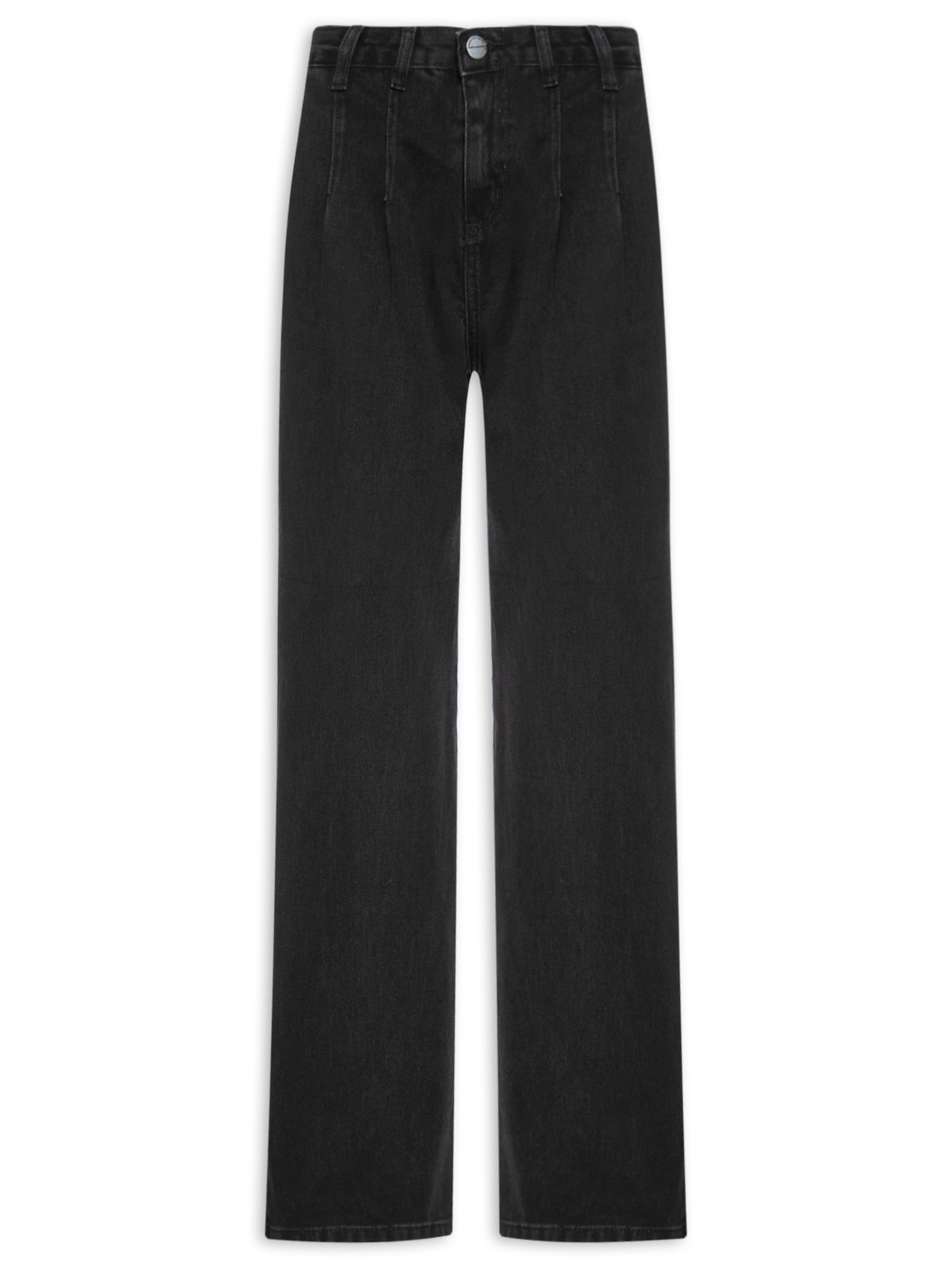 Calça Feminina Sarja Baggy - Preto