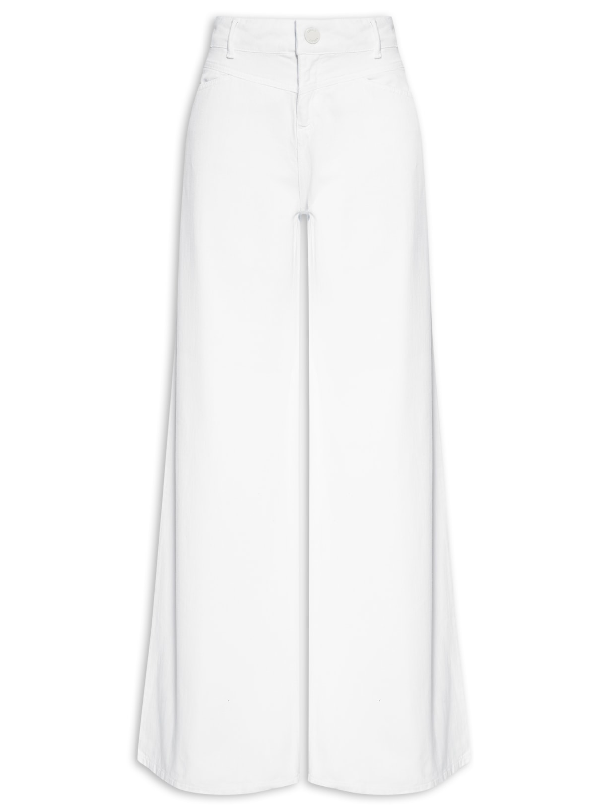 Calça Feminina Sarja Barra Ampla - Branco