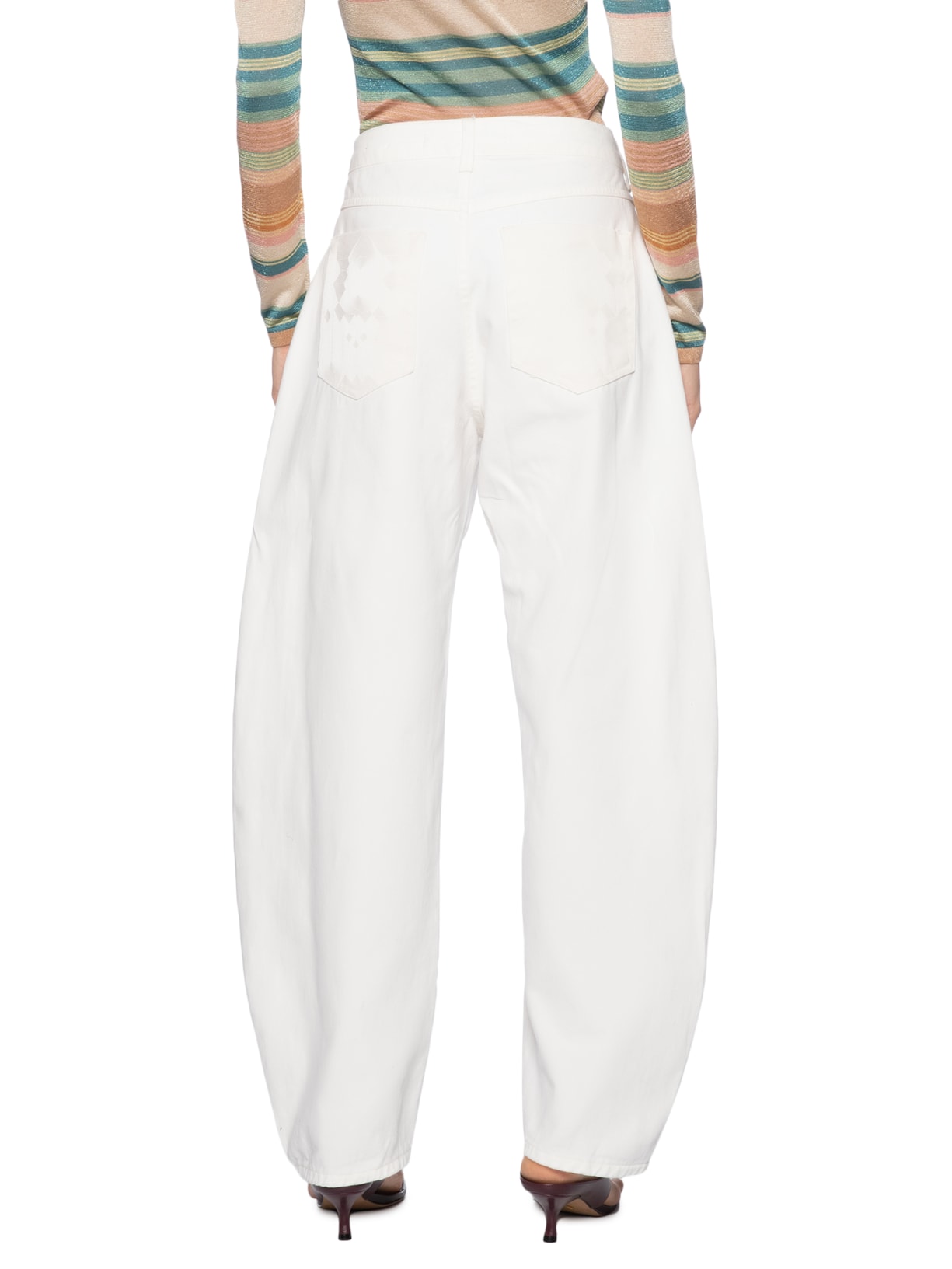 Calça Feminina Sarja Barrel Branco Forum