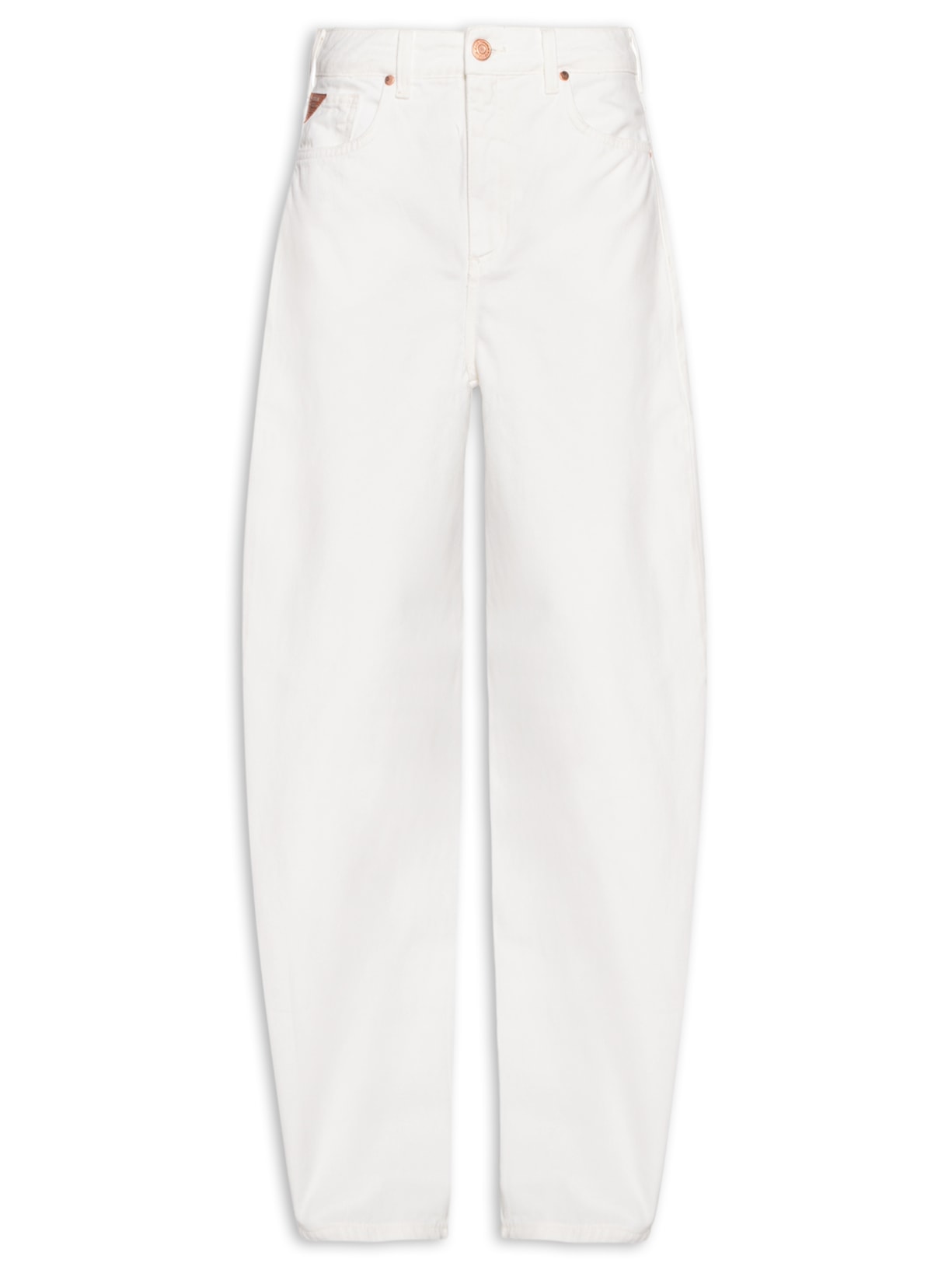 Calça Feminina Sarja Barrel - Branco