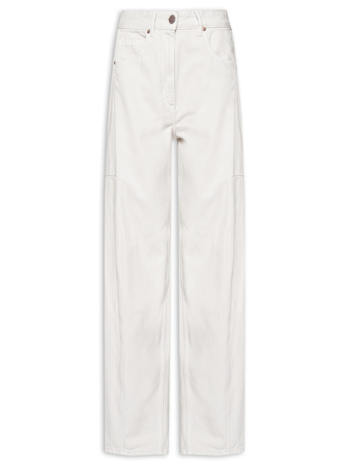 Calça Feminina Sarja Barrel Recortes E Pence Cinza Animale Jeans