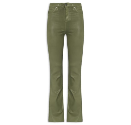 Calça Feminina Sarja Basic High Like Leather - Verde