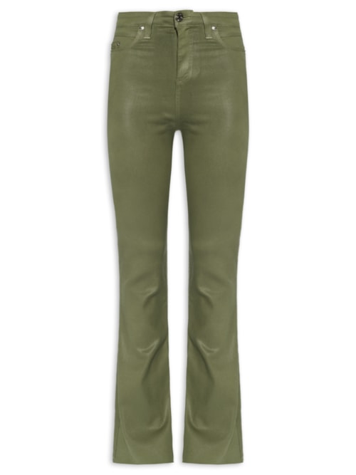 Calça Feminina Sarja Basic High Like Leather - Verde