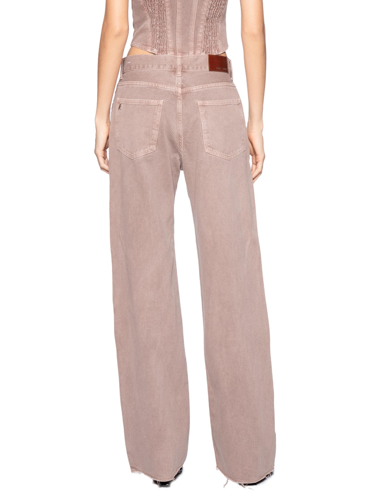 Calça Feminina Sarja Boot 70S Stoned Rosa Animale Jeans