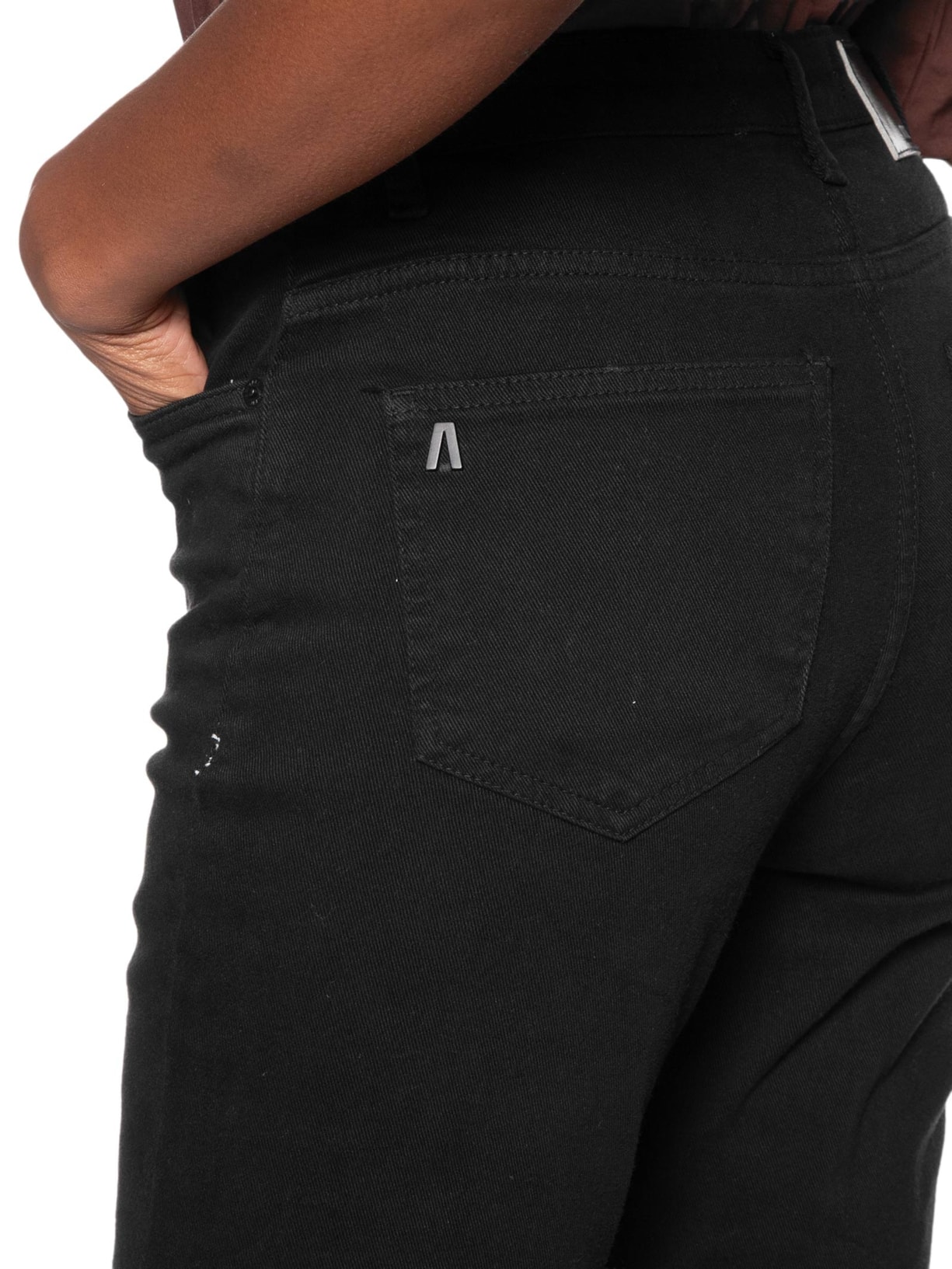 Calça Feminina Sarja Boot Basic High Fenda Preto Animale Jeans