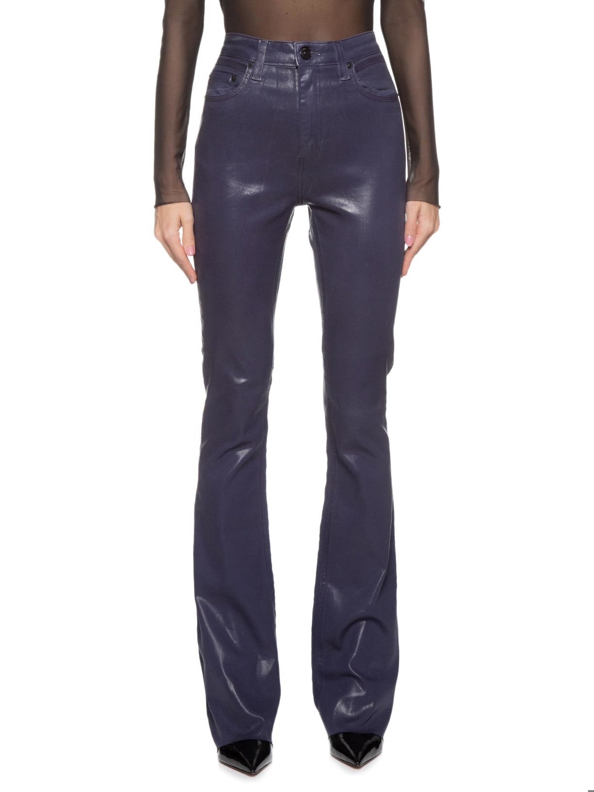 Calça Feminina Sarja Boot Basic High Like Leather Azul Animale Jeans